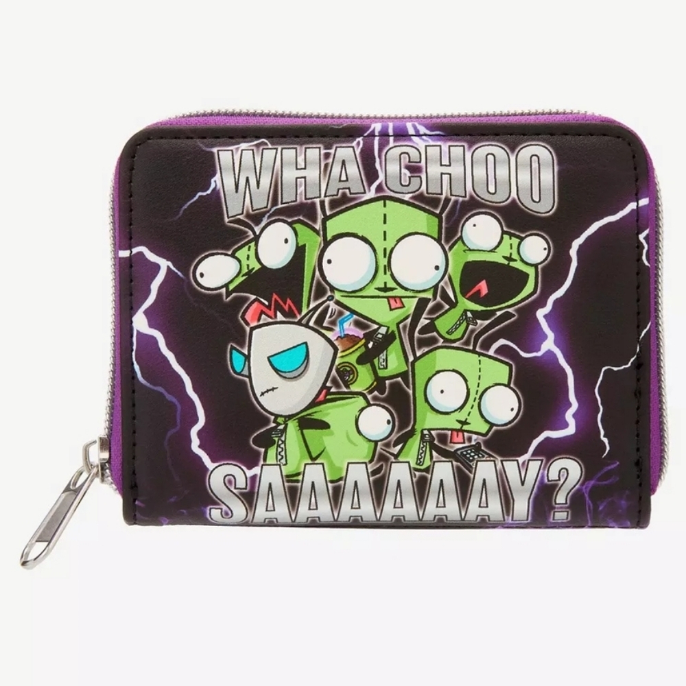 Loungefly Invader Zim‎ GIR Lightning Mini Zipper Wallet